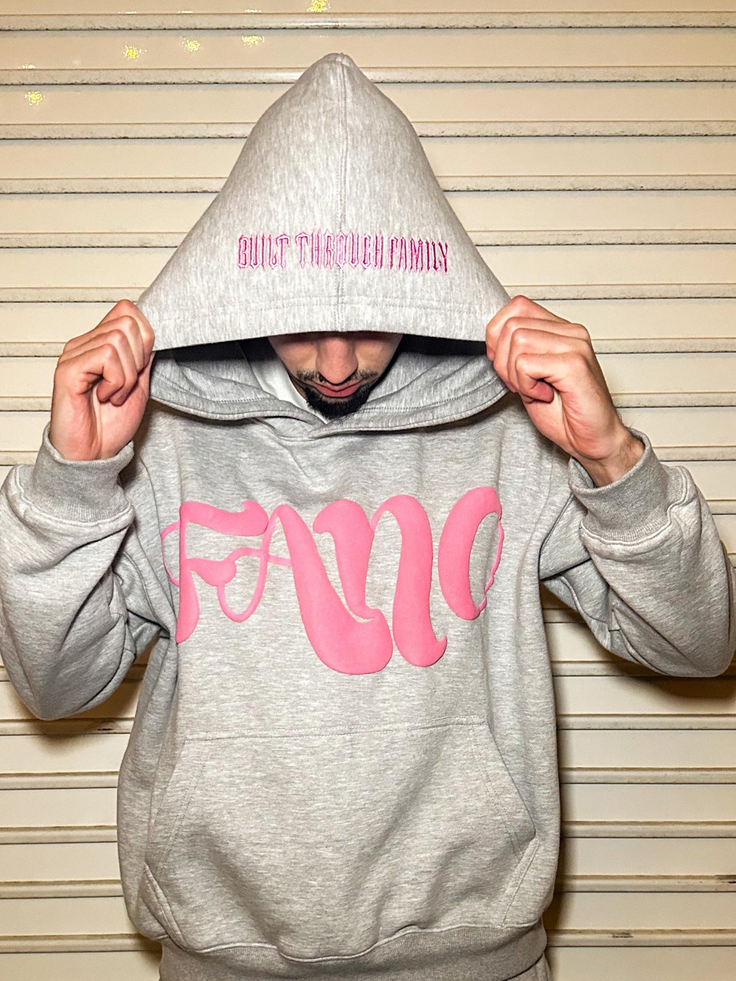 Fano Clothing - Grey & Pink Hoodie