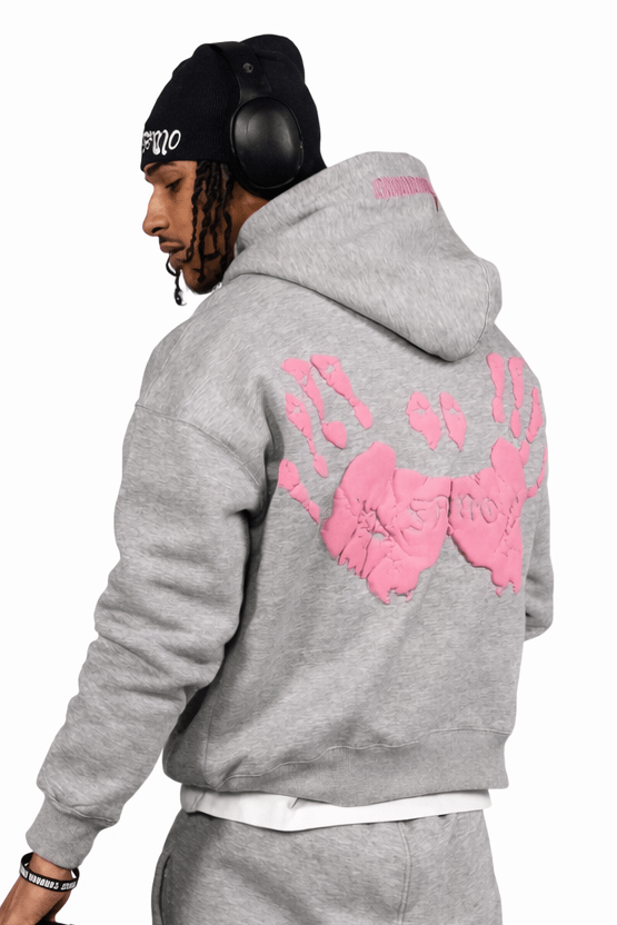Fano Clothing - Grey & Pink Hoodie - Fanoclothingldn